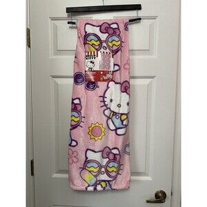 Hello Kitty Summer Ice Cream Sunglasses Sun 50x70 Pink Plush Throw BRAND NEW
